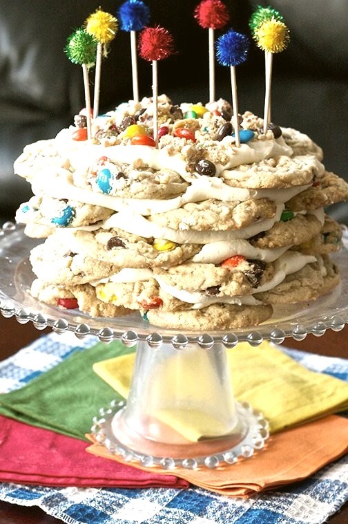M&M Cookie Stack Cake