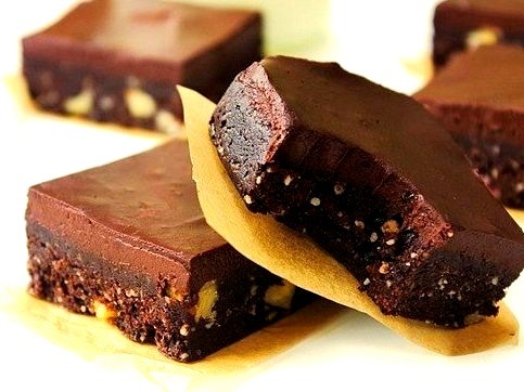 Ultimate Double Chocolate Iced Raw Brownies