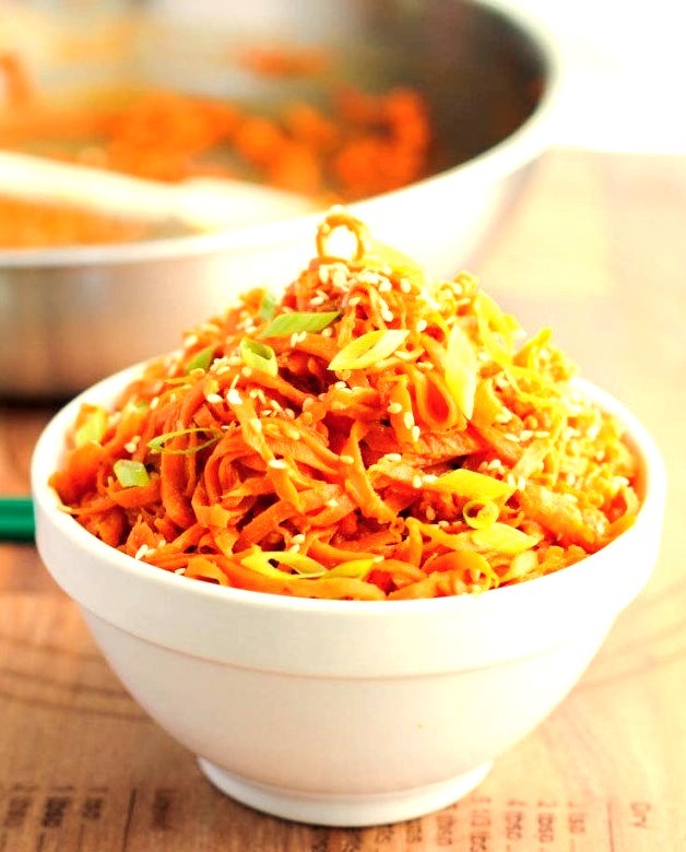 Spicy Peanut Carrot NoodlesSource